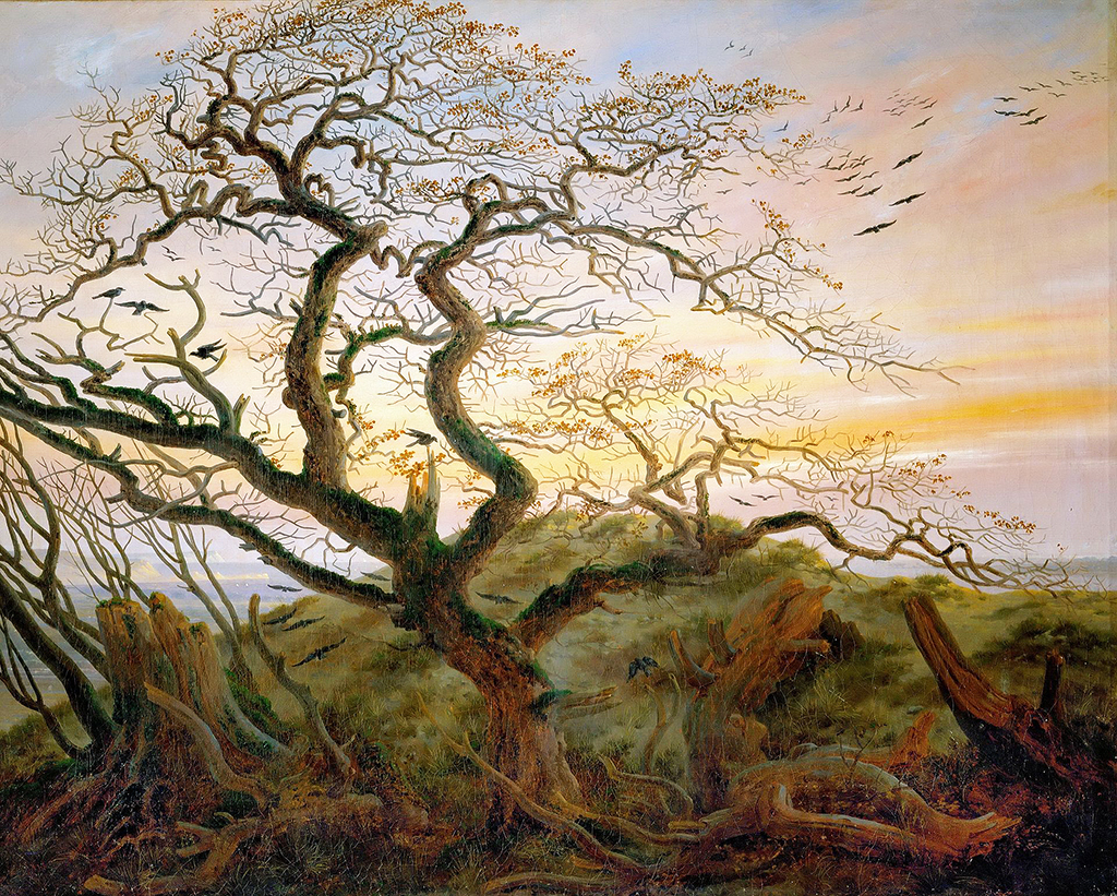 The Tree of Crows in Detail Caspar David Friedrich